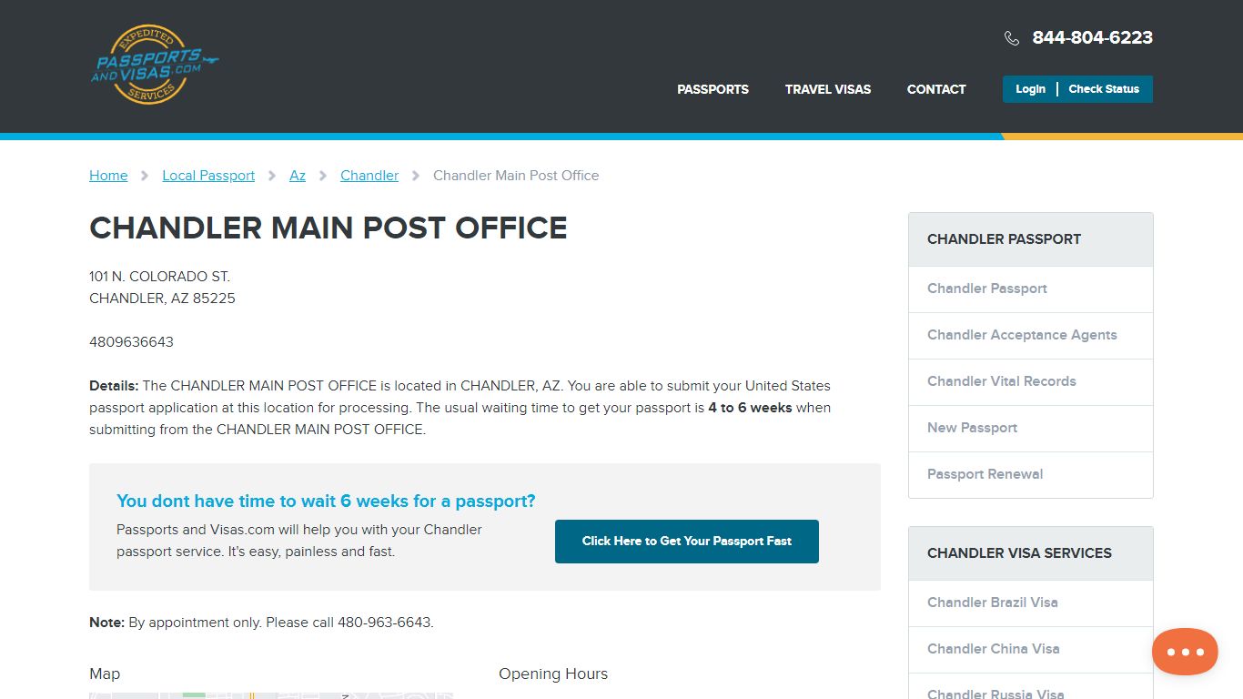 CHANDLER MAIN POST OFFICE - Passports and Visas.com